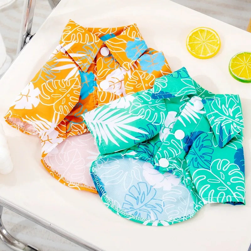 Summer Hawaiian Style Dog Shirt – Tropical Beach Vest for Small Pets