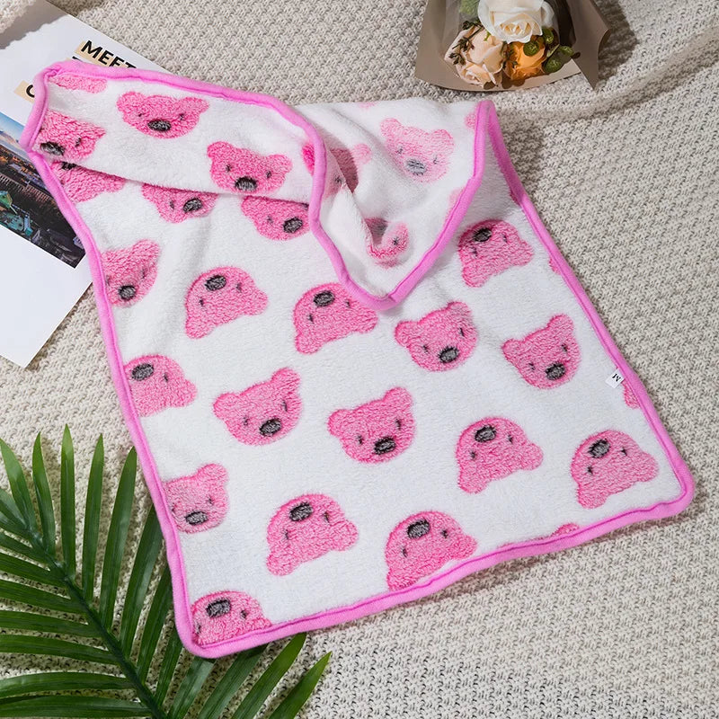 Coral Fleece Pet Sleeping Blanket – Soft, Fluffy & Warm Dog and Cat Blanket for Bed, Couch & Crate