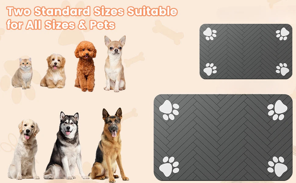 Pet Feeding Mat – Absorbent Placemat with Waterproof Rubber Backing for Dogs & Cats