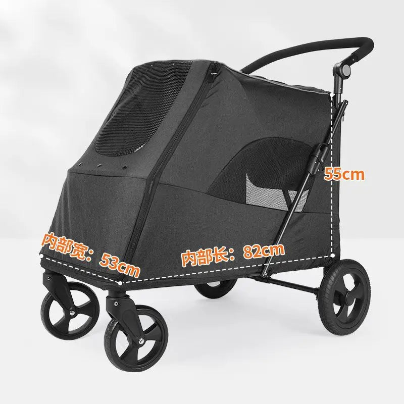 Heavy-Duty Large Pet Cart – Pullable Travel Carrier for Elderly, Injured, or Large Dogs | Pet Mobility & Recovery Wagon