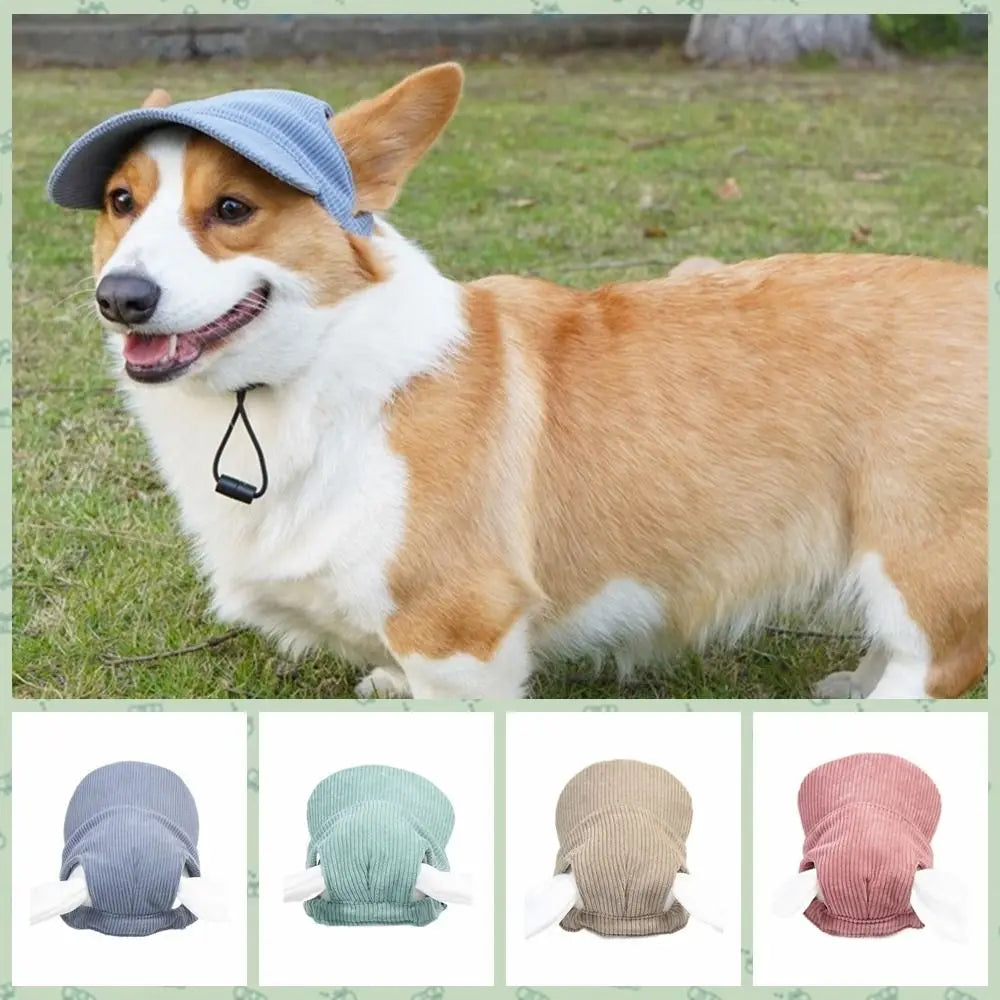 Adjustable Dog Baseball Cap – Breathable Sun Hat with Ear Holes for Outdoor Sports & Hiking