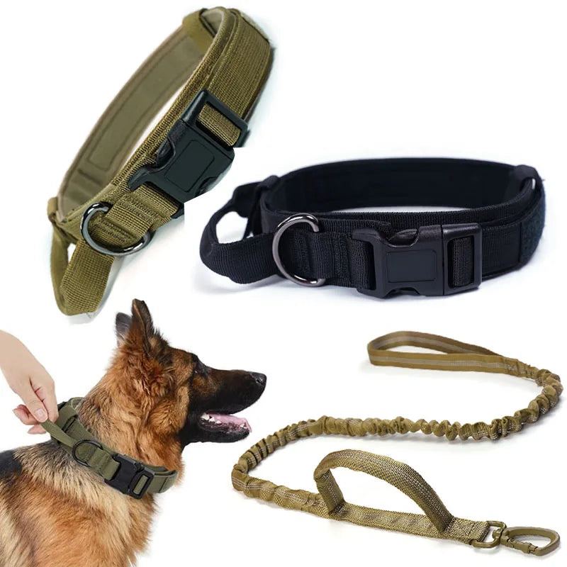 Tactical Dog Collar & Leash Set – Durable Adjustable Military Training Gear for Medium & Large Dogs