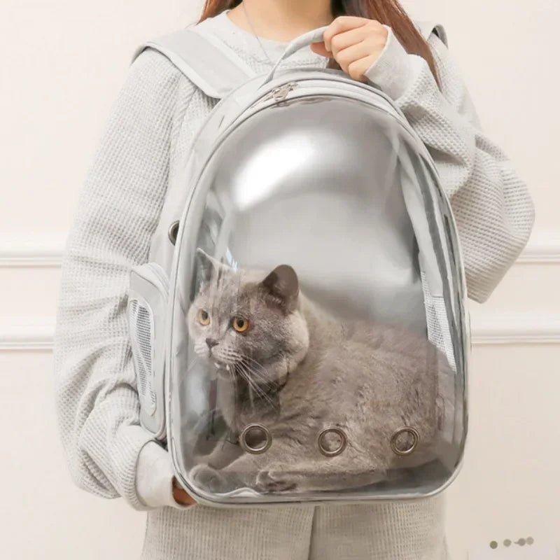 Space Capsule Cat Backpack – Transparent Breathable Pet Travel Bag (2025 Model)