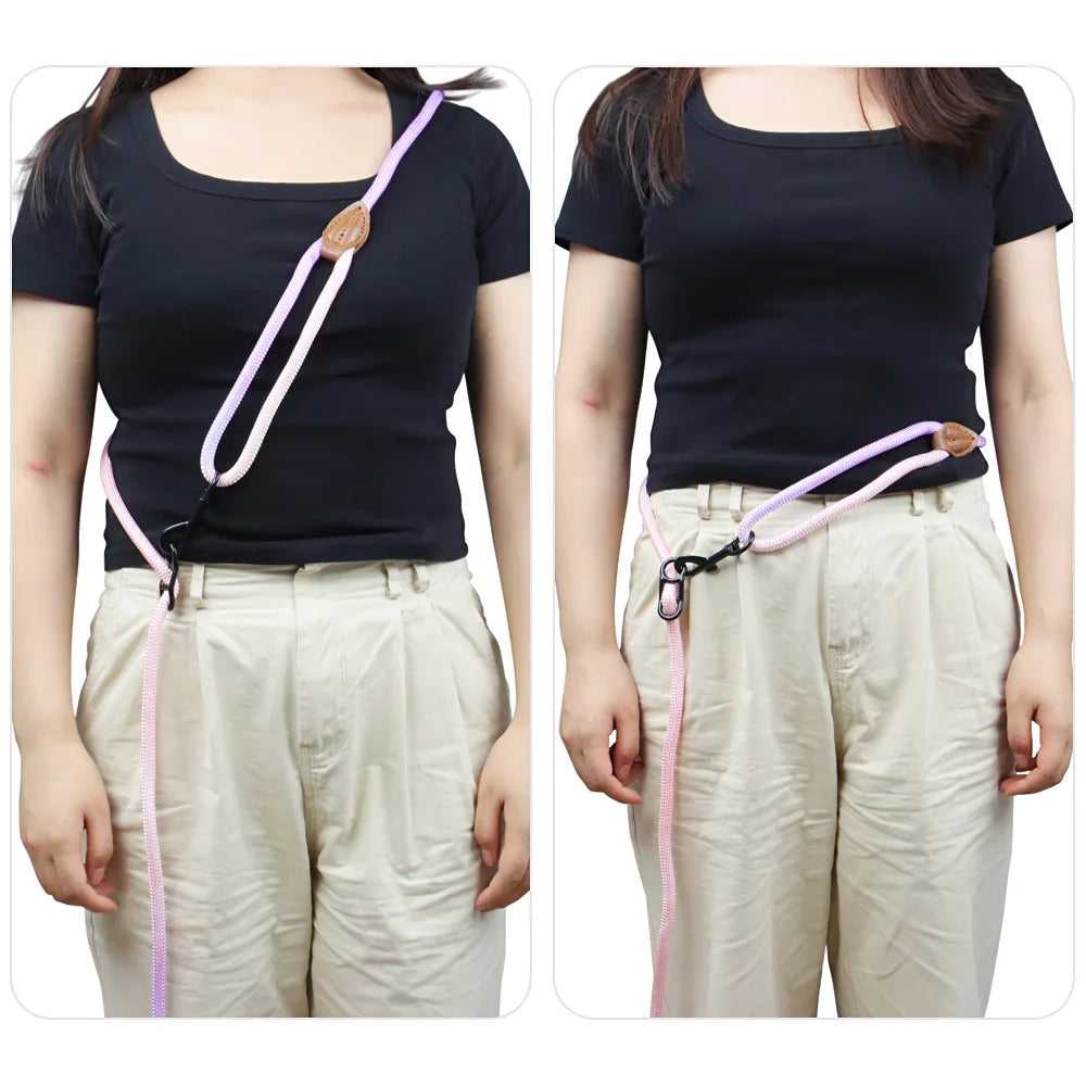Double Head Crossbody Dog Leash – Training & Walking Rope Lead for Dogs & Cats