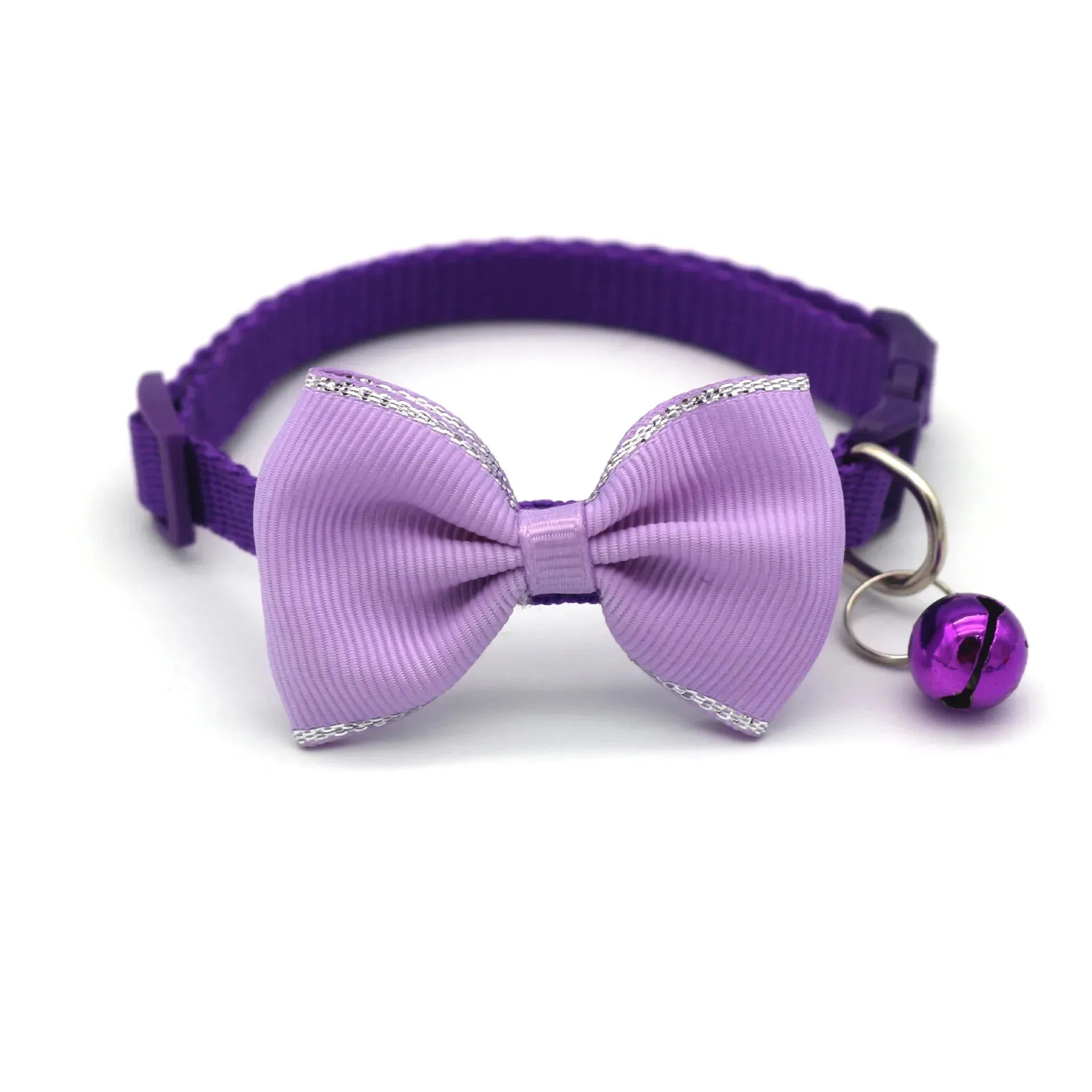 Cute Cat Collar with Bow & Bell – Adjustable Pet Collar Set (1–8 PCS, Multicolor)