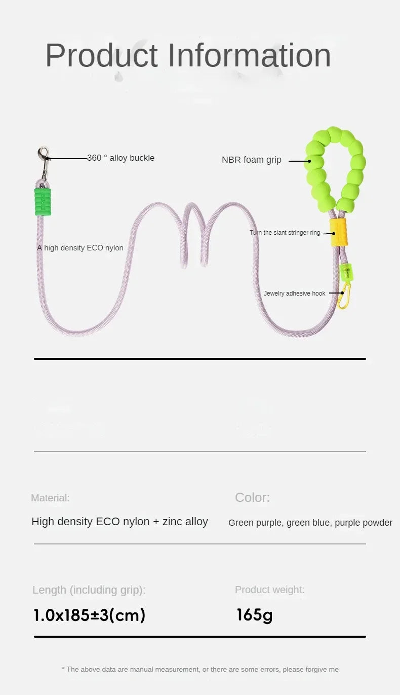 Cross-Body Dog Leash – Cloud Foam Handle & Contrast Color Rope