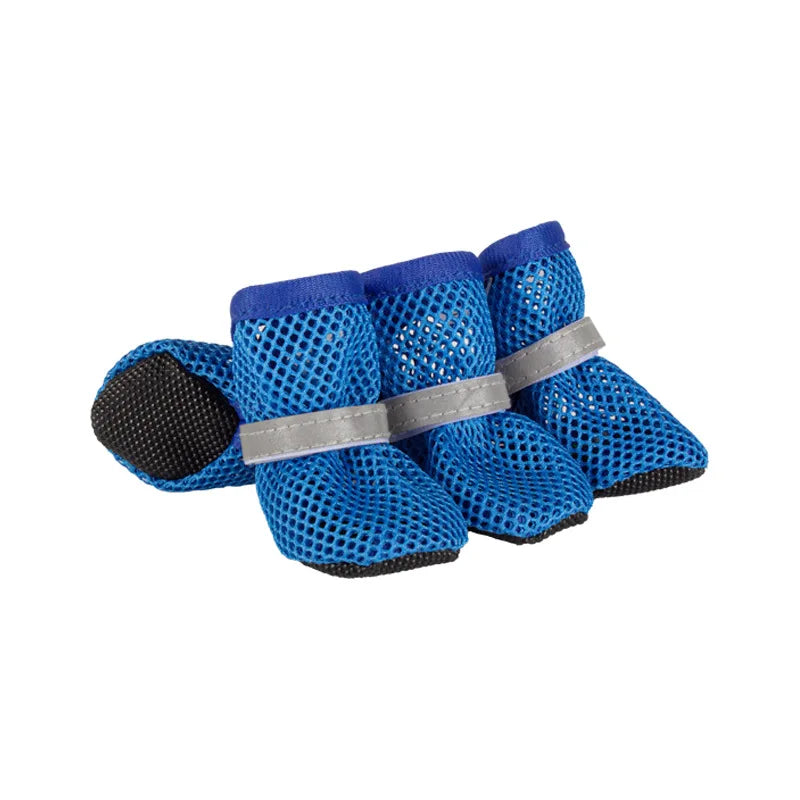4-Pack Non-Slip Dog Shoes – Breathable, Wear-Resistant Boots for Small & Medium Dogs