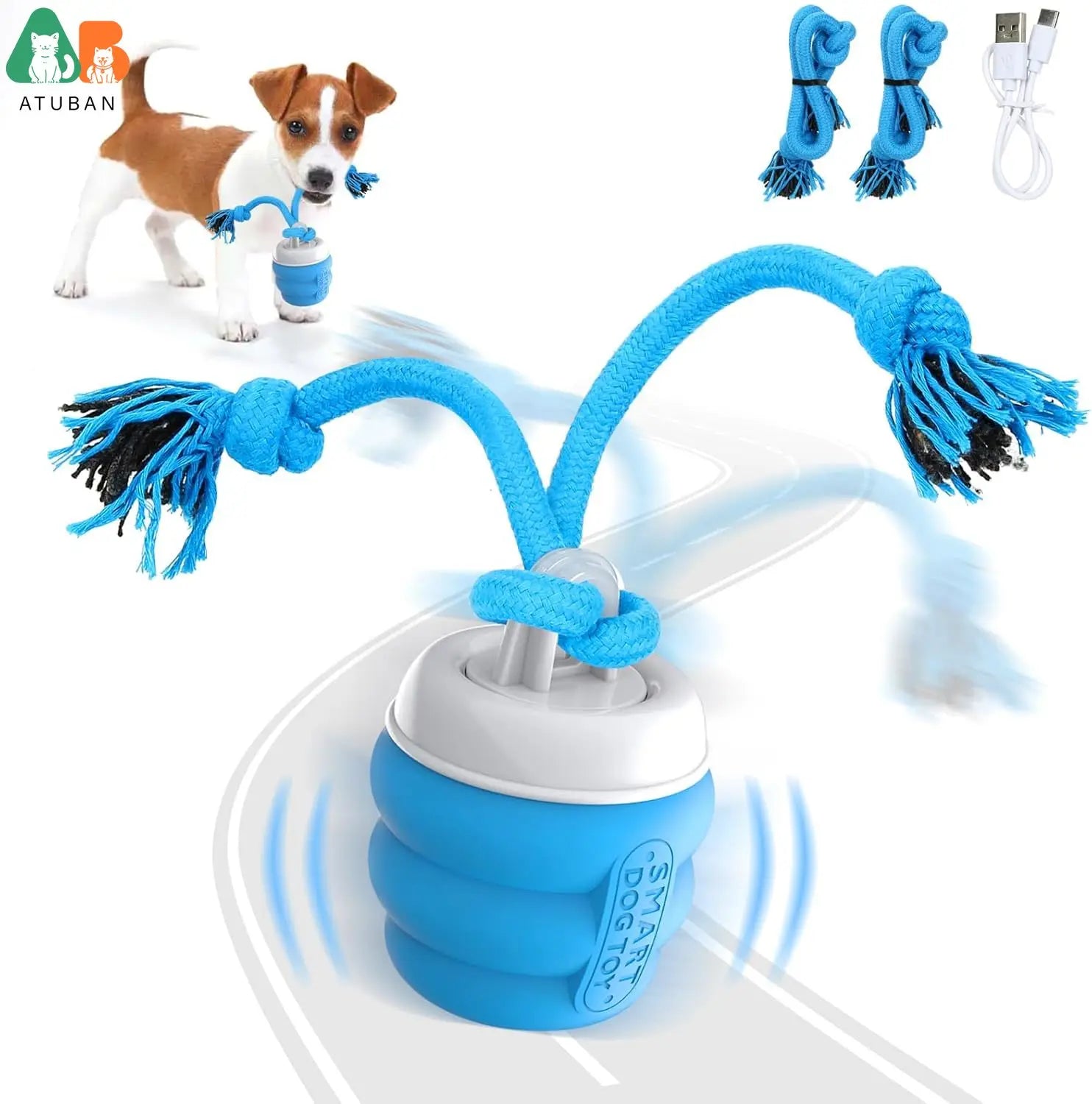 ATUBAN Interactive Dog Toy Ball – Rechargeable Smart Moving Ball for Active Play & Boredom Relief