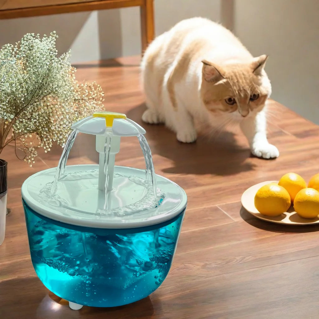Cat Flower Water Fountain – Silent USB-Powered Pet Water Dispenser with Filter for Cats & Small Dogs