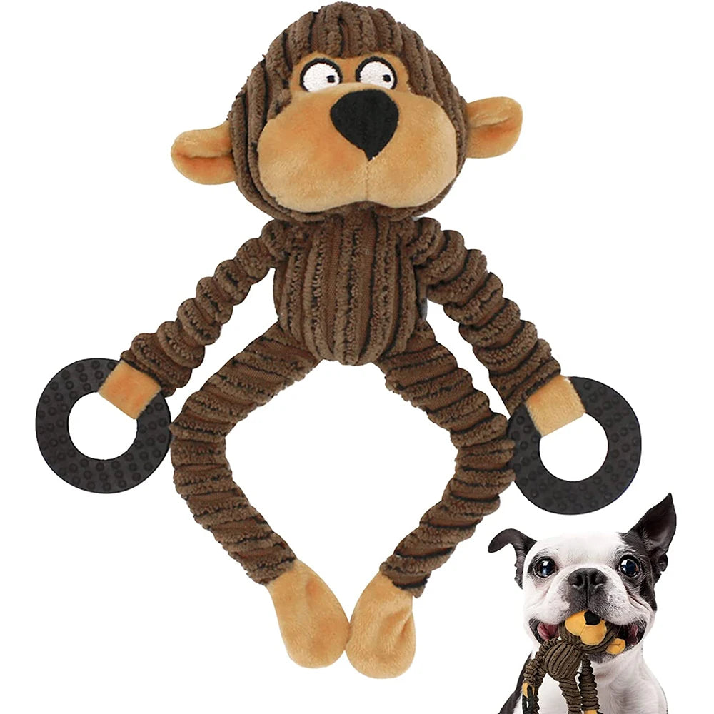 Squeaky Monkey Plush Puppy Toy – Chew Toy for Teething, Training & Interactive Play for Small Dogs