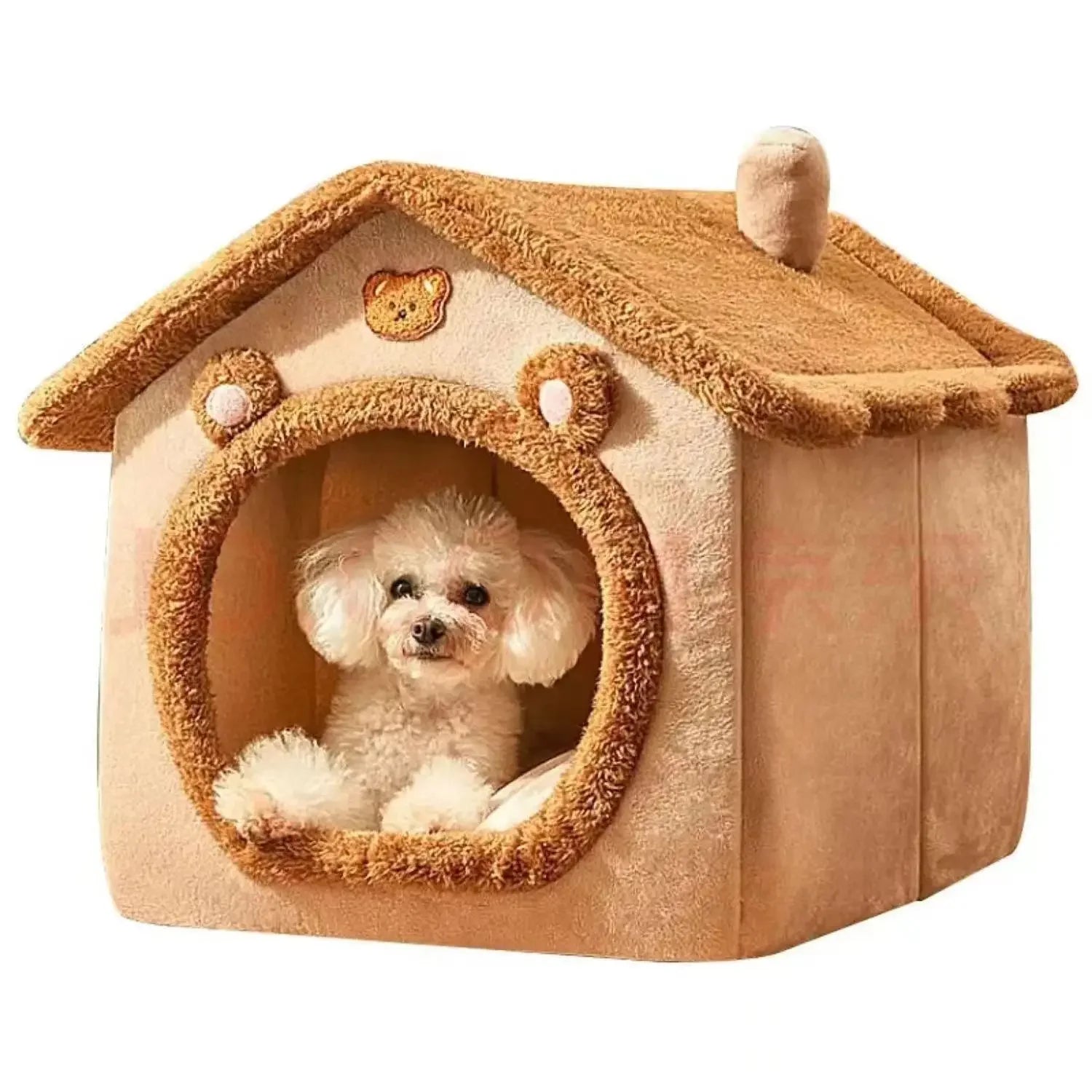 Indoor Warm Dog House – Soft Pet Bed Tent with Removable Washable Cushion for Dogs & Cats (All-Season Use)