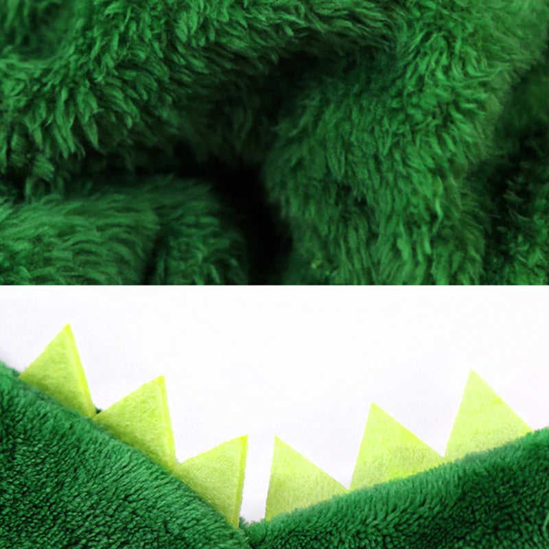 Funny Dinosaur Dog Coat – Warm Plush Winter Costume for Small Pets