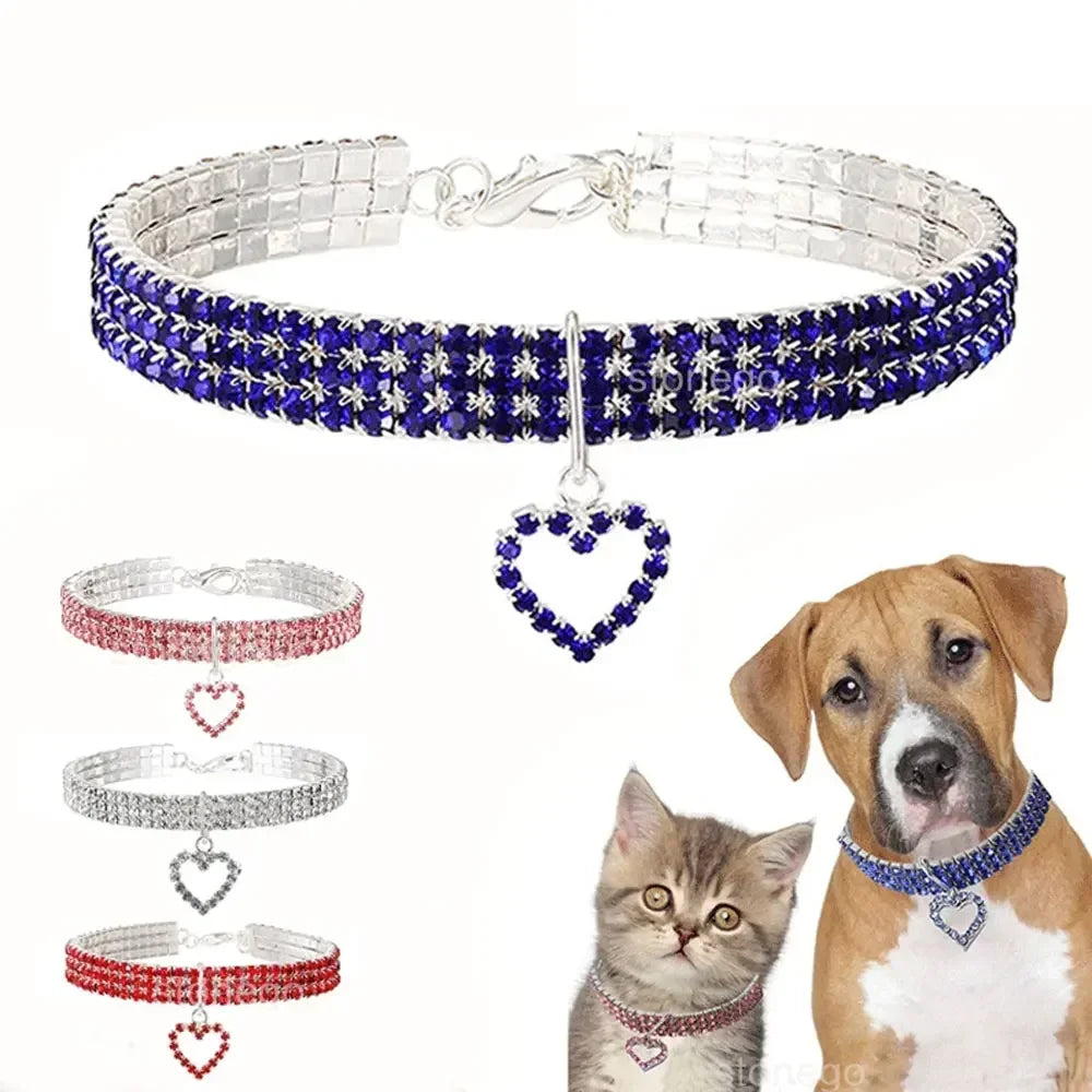 Crystal Rhinestone Pet Collar – Adjustable Jewelry for Cats & Small Dogs