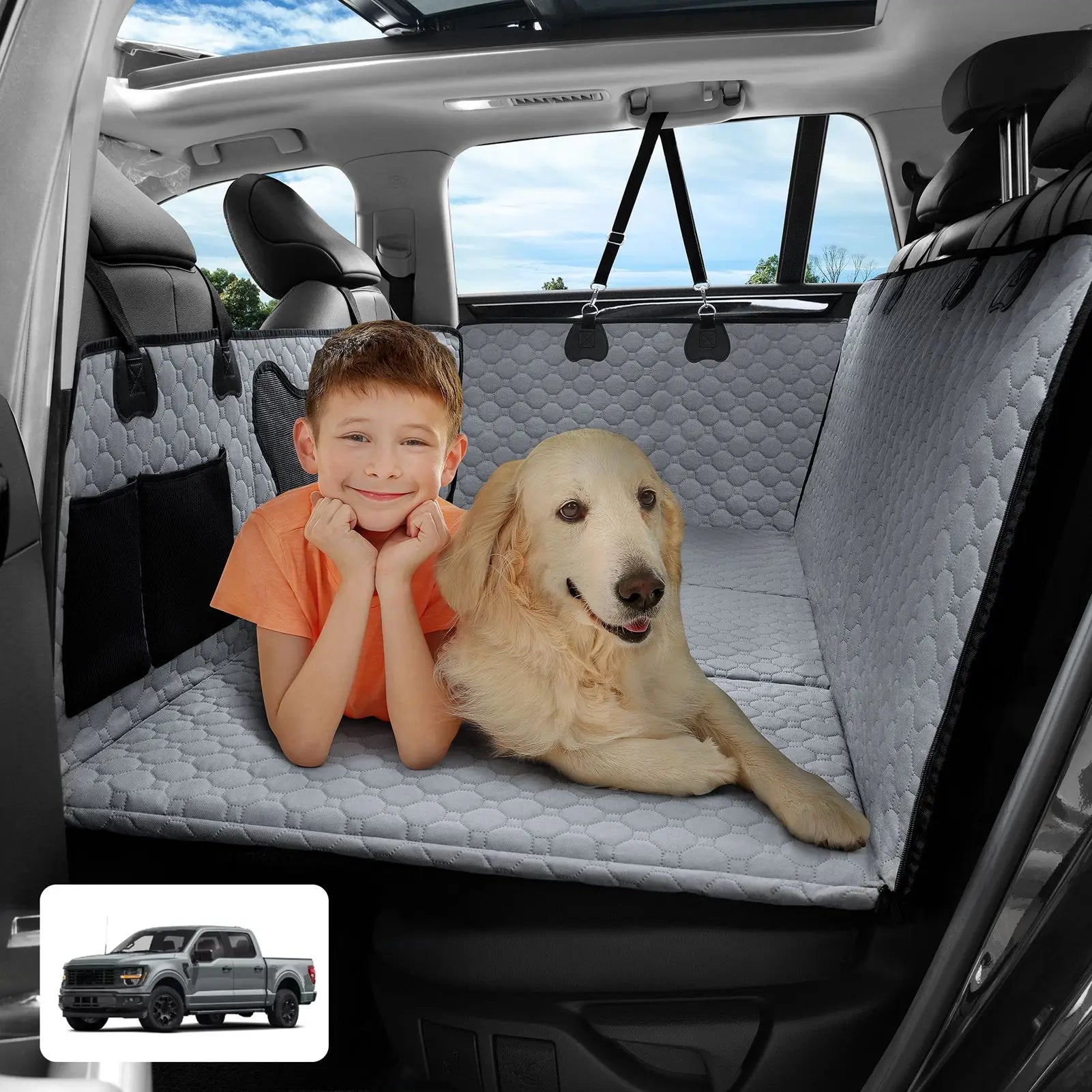 Car Dog Seat Cover for Back Seat – Waterproof Pet Seat Protector Mat | Nonslip Universal Fit for Cars, SUVs & Trucks