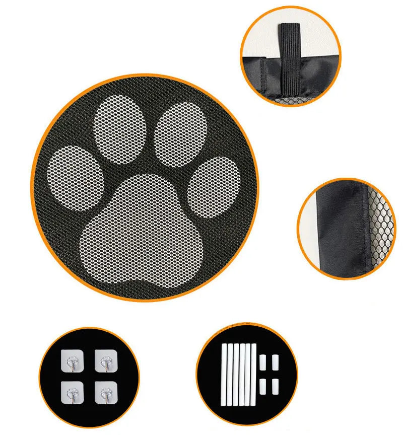 Portable Pet Safety Barrier – Folding Breathable Mesh Fence for Dogs & Cats