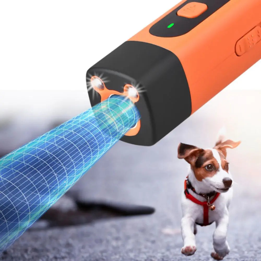 Ultrasonic Dog Repeller – Rechargeable Remote with LED Flashlight