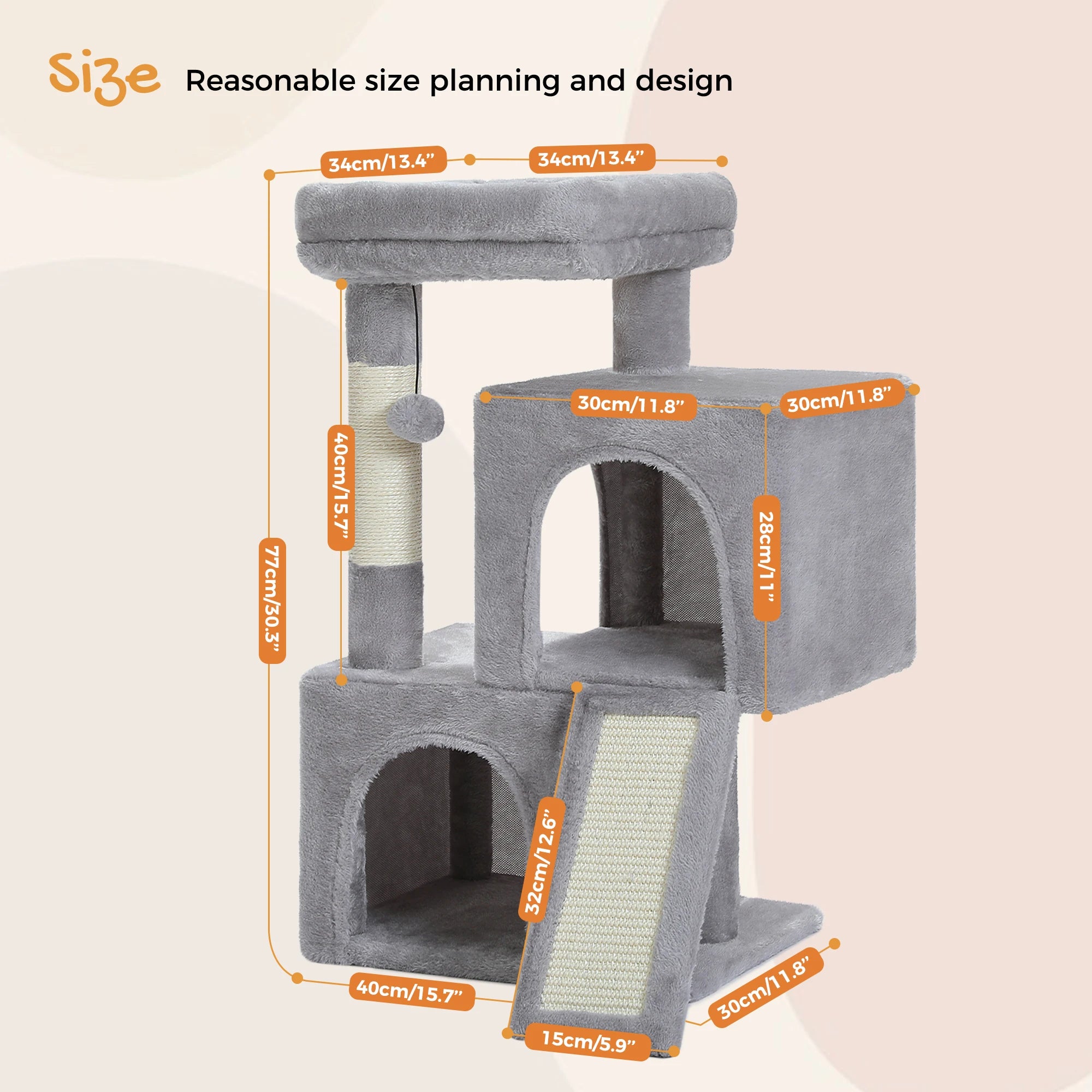 Luxury Cat Tree – Multi-Level Tower with Condos, Hammock & Scratching Posts