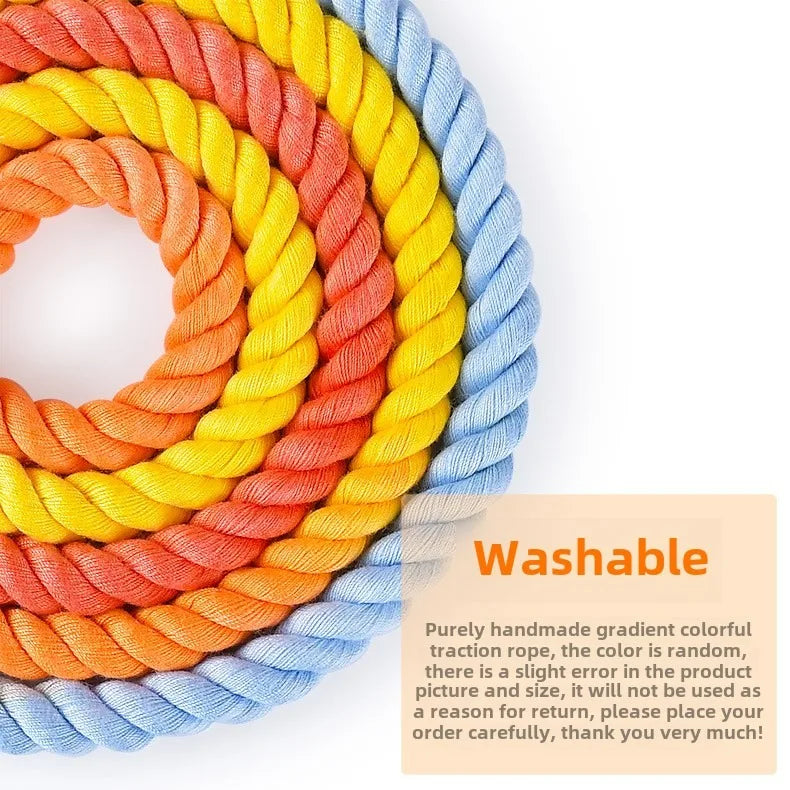 Hand-Woven Cotton Rope Dog Collar & Leash Set – Medium & Large Dogs