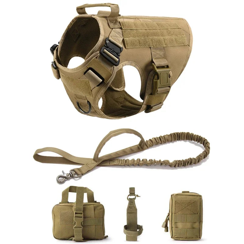 Tactical Dog Harness & Leash Set – Military-Grade Training Vest for All Breeds (German Shepherd, Golden Retriever & More)