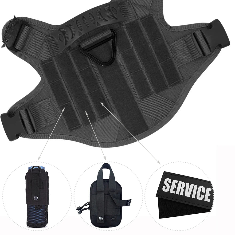 Tactical Dog Harness Set – Collar, Leash & Vest for Large and Small Dogs