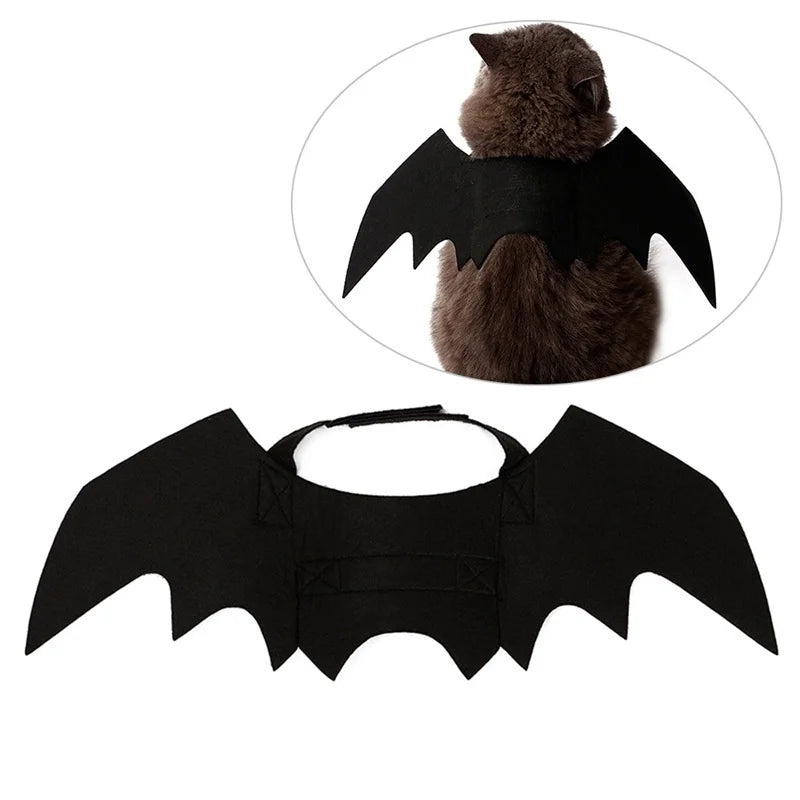 Halloween Bat Wings Costume – Funny Pet Harness Outfit for Dogs & Cats