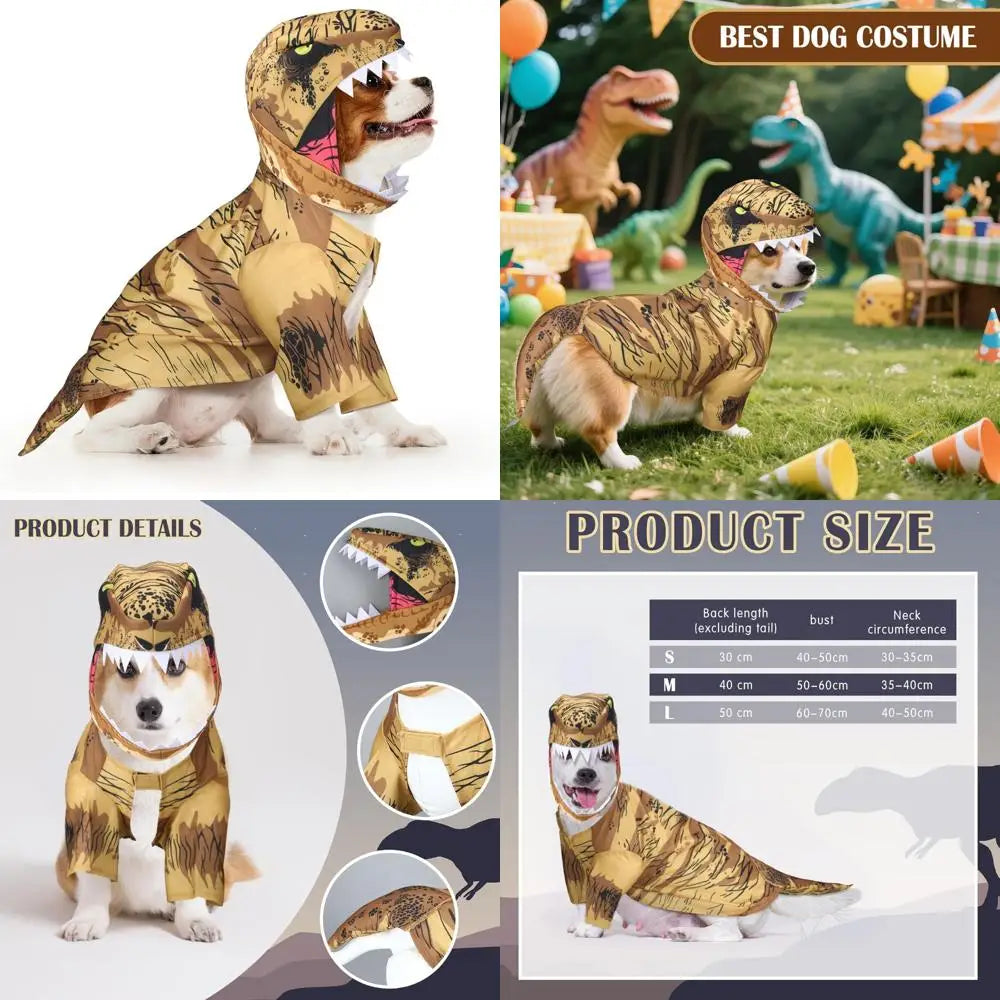 T. Rex Dog Costume – Dinosaur Halloween Outfit for Dogs & Cats