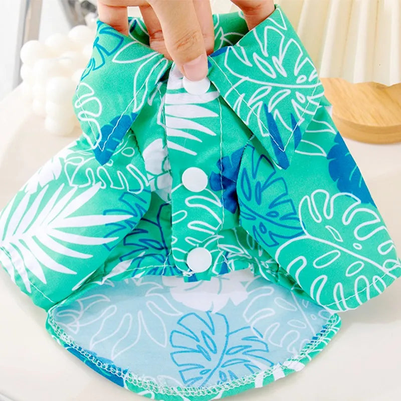 Summer Hawaiian Style Dog Shirt – Tropical Beach Vest for Small Pets