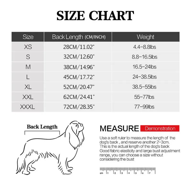 Pet Pajamas – Long-Sleeved One-Piece Recovery & Anxiety Relief Suit for Dogs & Cats