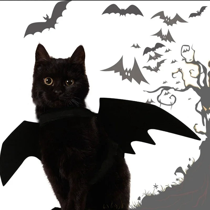 Halloween Bat Wings Costume – Funny Pet Harness Outfit for Dogs & Cats