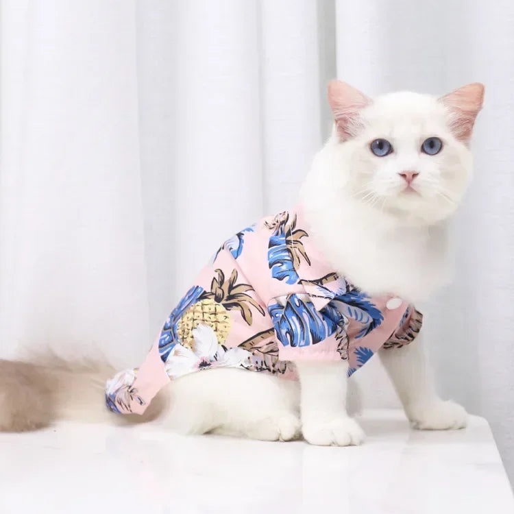 Hawaiian Style Summer Dog Shirt – Beach Vibes Pet Clothing for Small & Medium Dogs