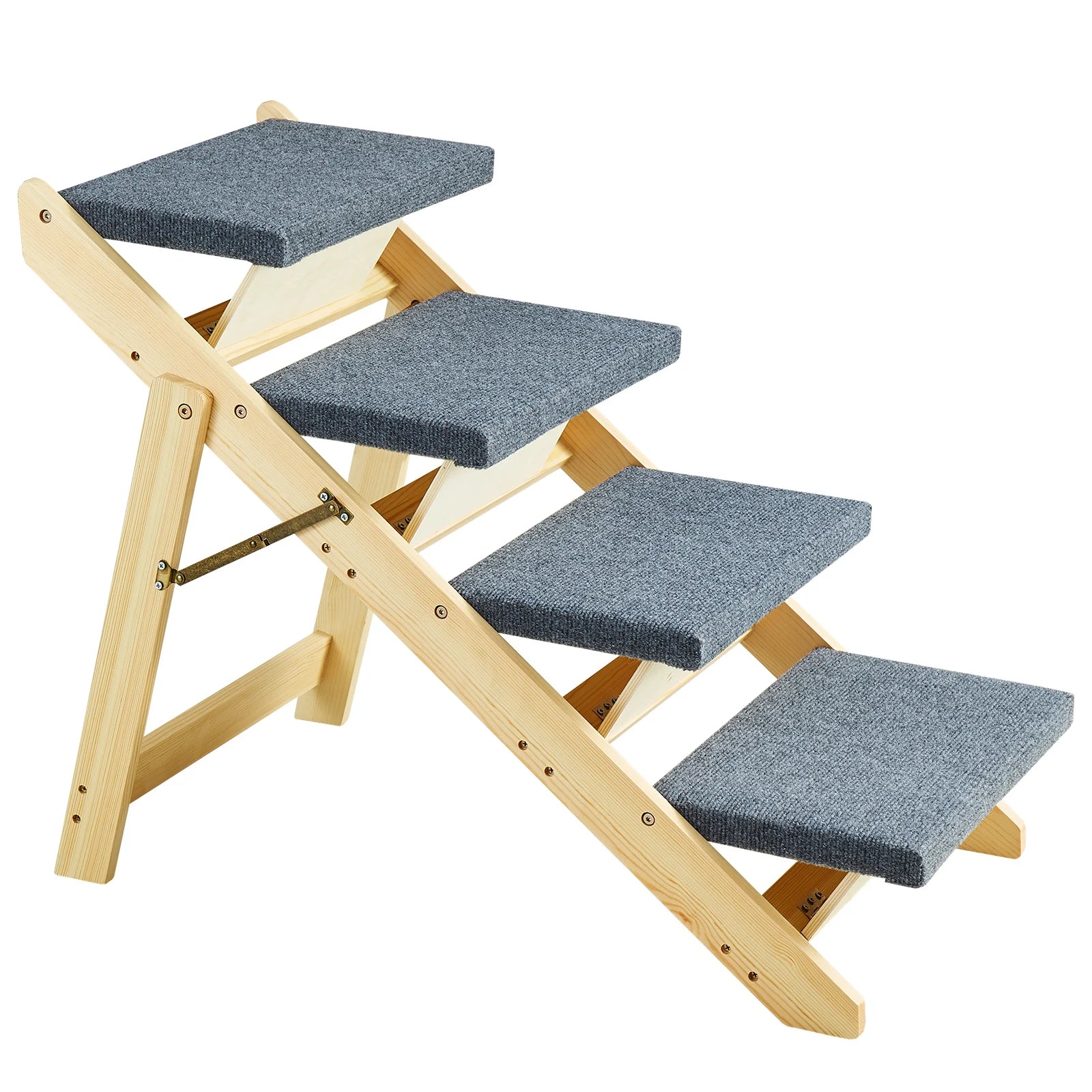 SucceBuy Wooden Pet Steps & Ramp Combo – 2-in-1 Foldable Design for Small to Large Pets