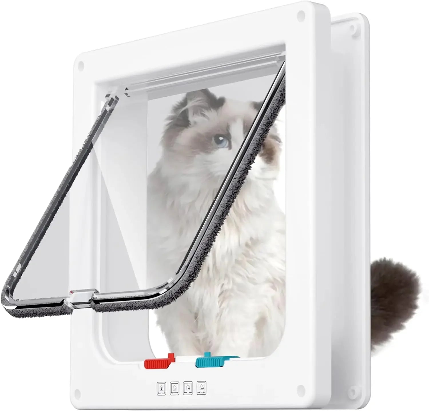 ATUBAN Large Cat Door – 4-Way Locking Pet Door for Interior, Exterior, Window & Wall Installation