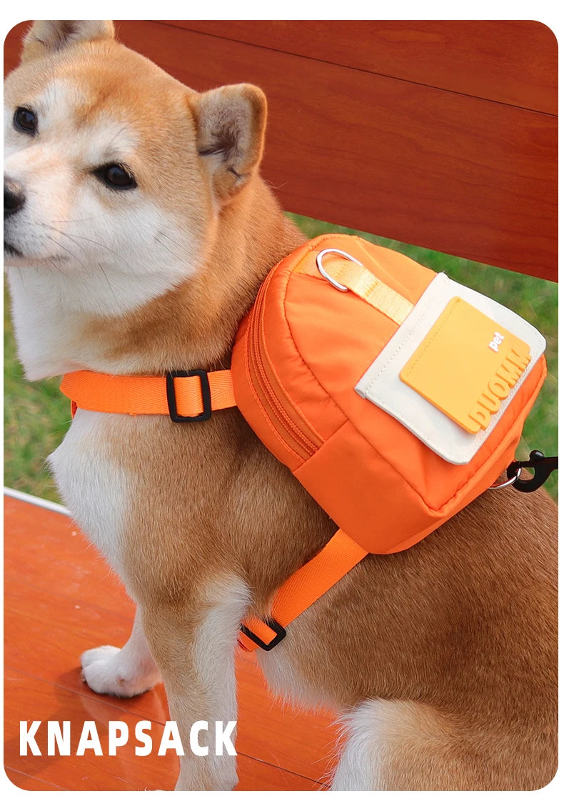 Dog Leash Backpack – Outdoor Travel Self-Leash Bag for Dogs