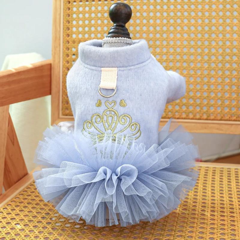 Crown Princess Embroidered Tutu Pet Dress