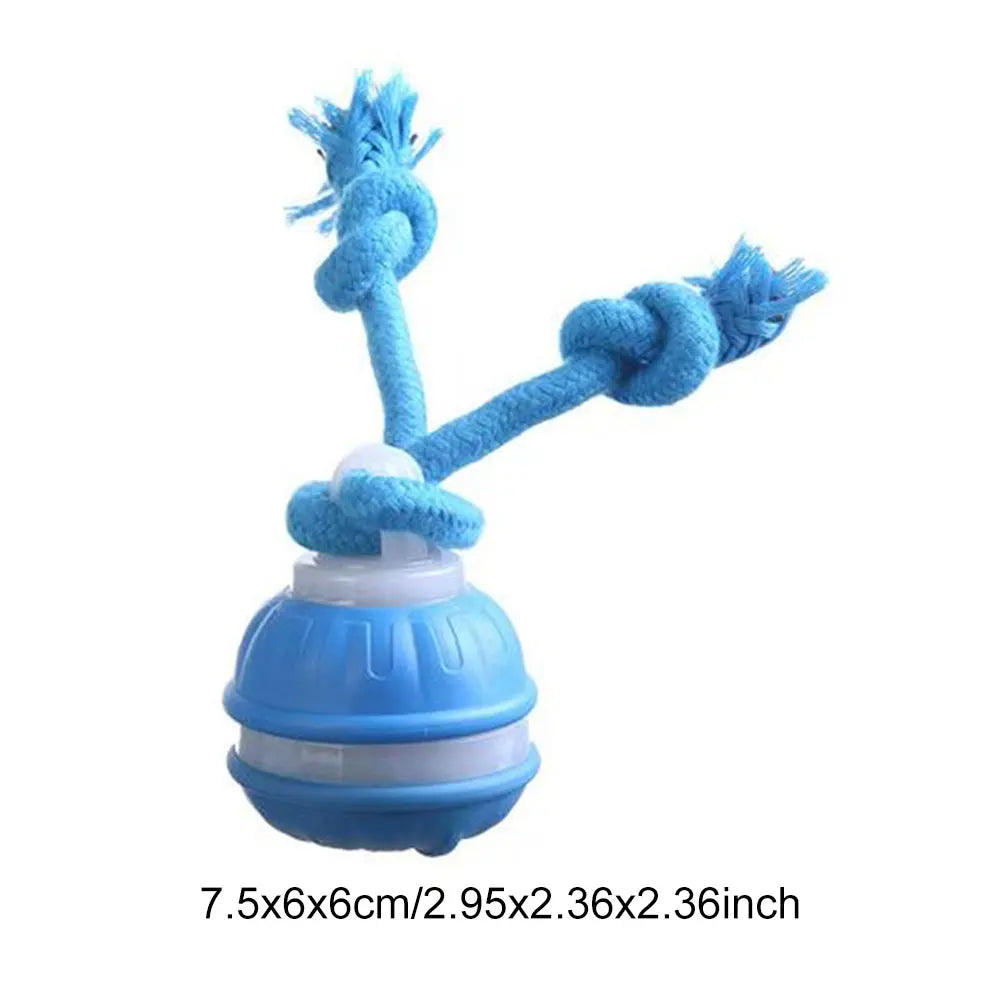 Interactive Dog Toy Ball – USB Rechargeable Motion-Activated Ball with Rope & Squeaker for Small & Medium Dogs, Puppy Play Toy