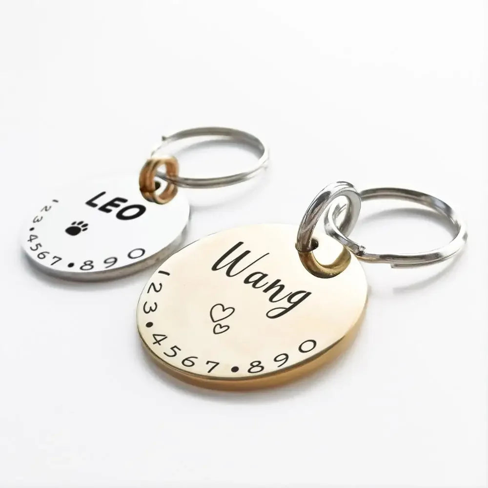 Personalized Pet ID Tag – Custom Engraved Name Tag for Dogs and Cats
