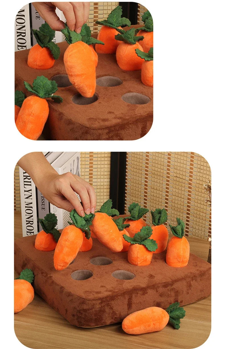 Dog Snuffle Mat – Interactive Plush Carrot Toy & Vegetable Field Puzzle, Training & Enrichment Mat for Dogs