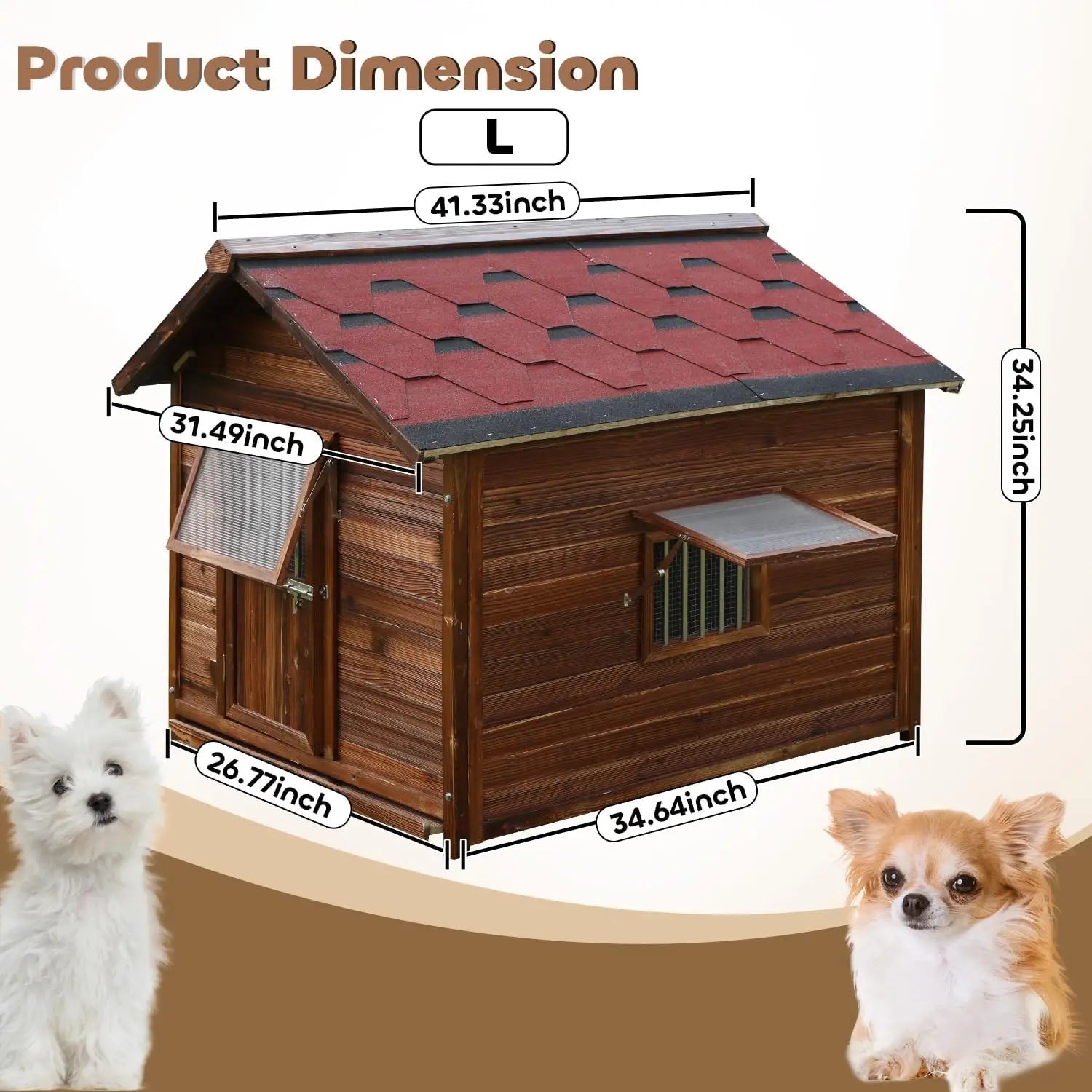 Large Outdoor Dog House – Weatherproof XXL Dog Kennel with Removable Floor & Roof, Insulated for Warmth