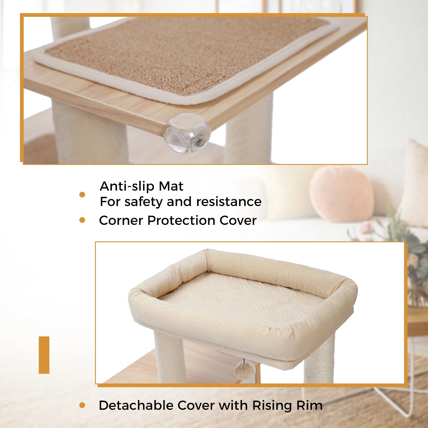 Multi-Level Cat Tree – Condo Tower with Hammock, Scratching Posts & Toys