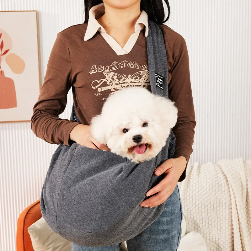 Comfortable Pet Crossbody Shoulder Bag – Portable Sling Carrier for Small Dogs & Cats | Outdoor Travel Pet Carrying Bag