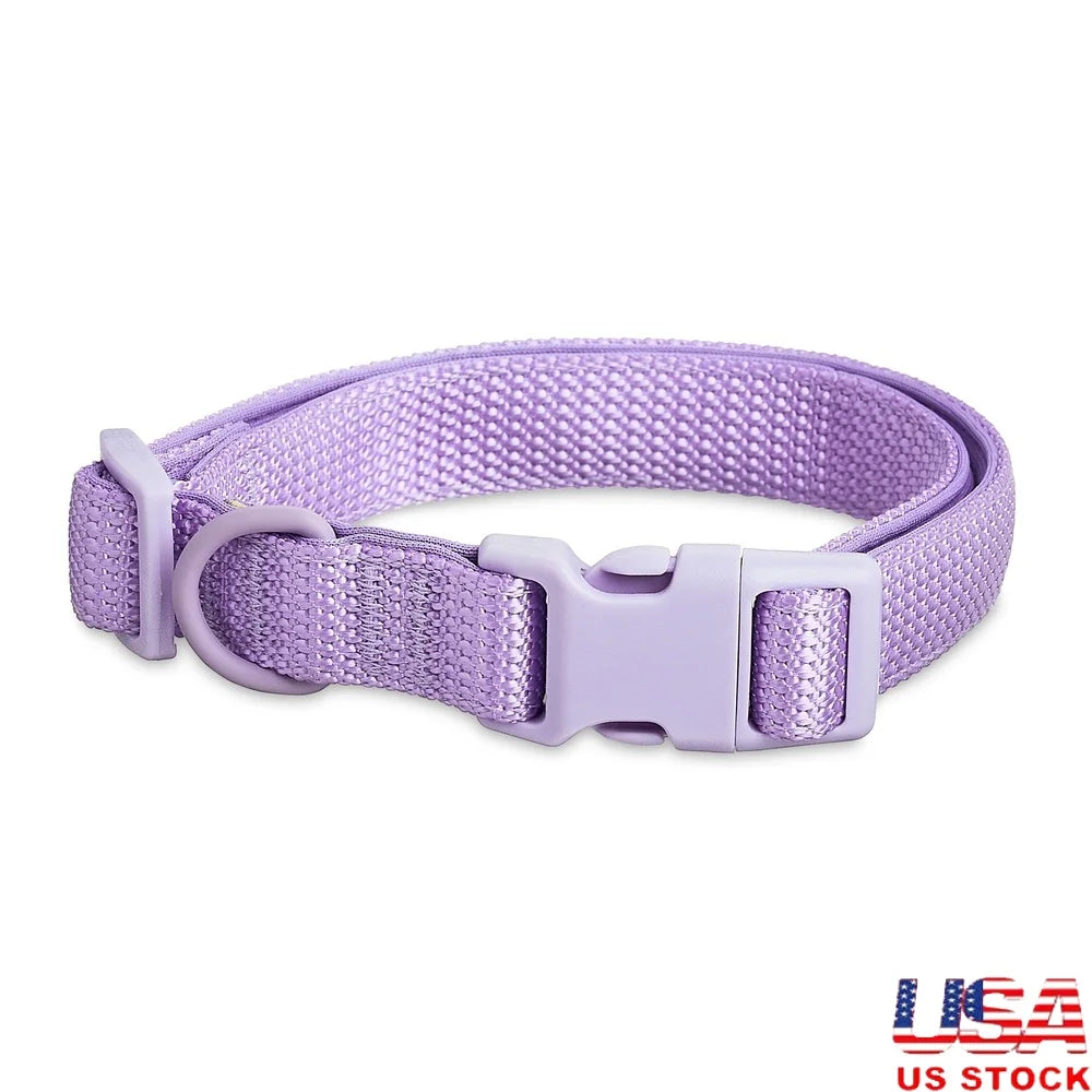 Adjustable Neoprene Dog Collar – Comfortable Fit for Medium Dogs (14–20 Inches) with D-Ring Leash Attachment