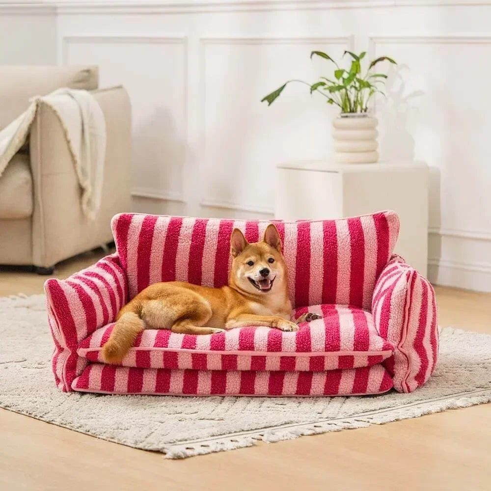 Plush Cat Bed Sofa – Warm Winter Nest for Cats & Small Dogs