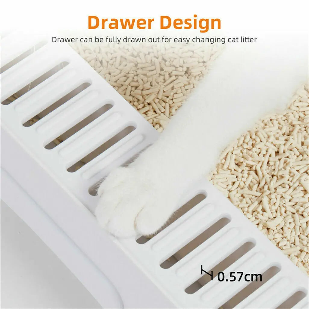Enclosed Foldable Cat Litter Box with Scoop & Tray – Sifting, Detachable Design with Top & Front Entry for Easy Cleaning