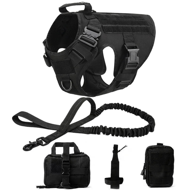 Tactical Dog Harness & Leash Set – Military-Grade Training Vest for All Breeds (German Shepherd, Golden Retriever & More)