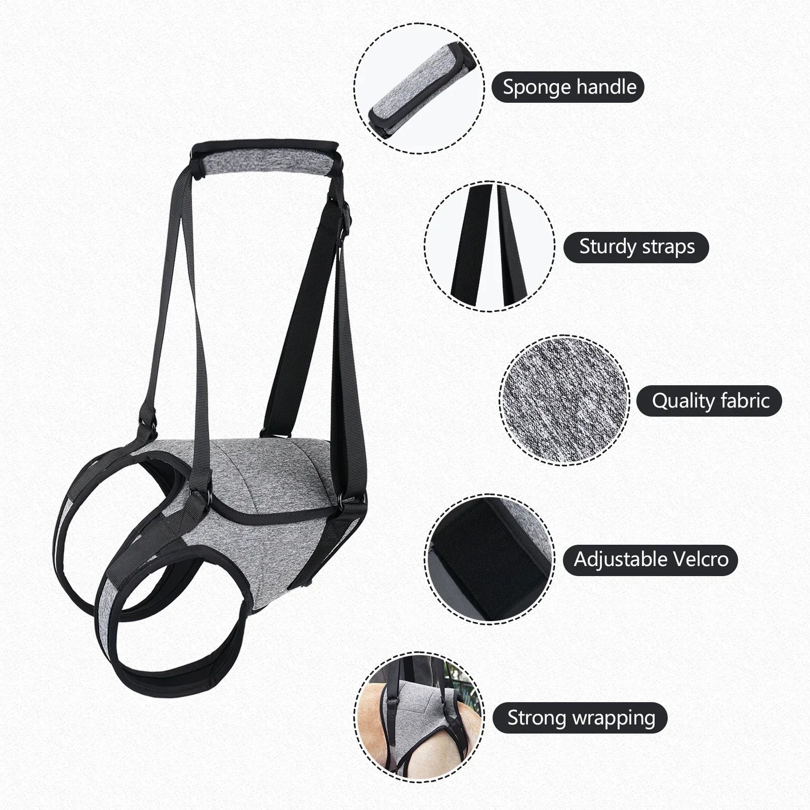Adjustable Dog Lift Harness – Soft Padded Rear Leg Support for Senior, Injured & Disabled Large Dogs