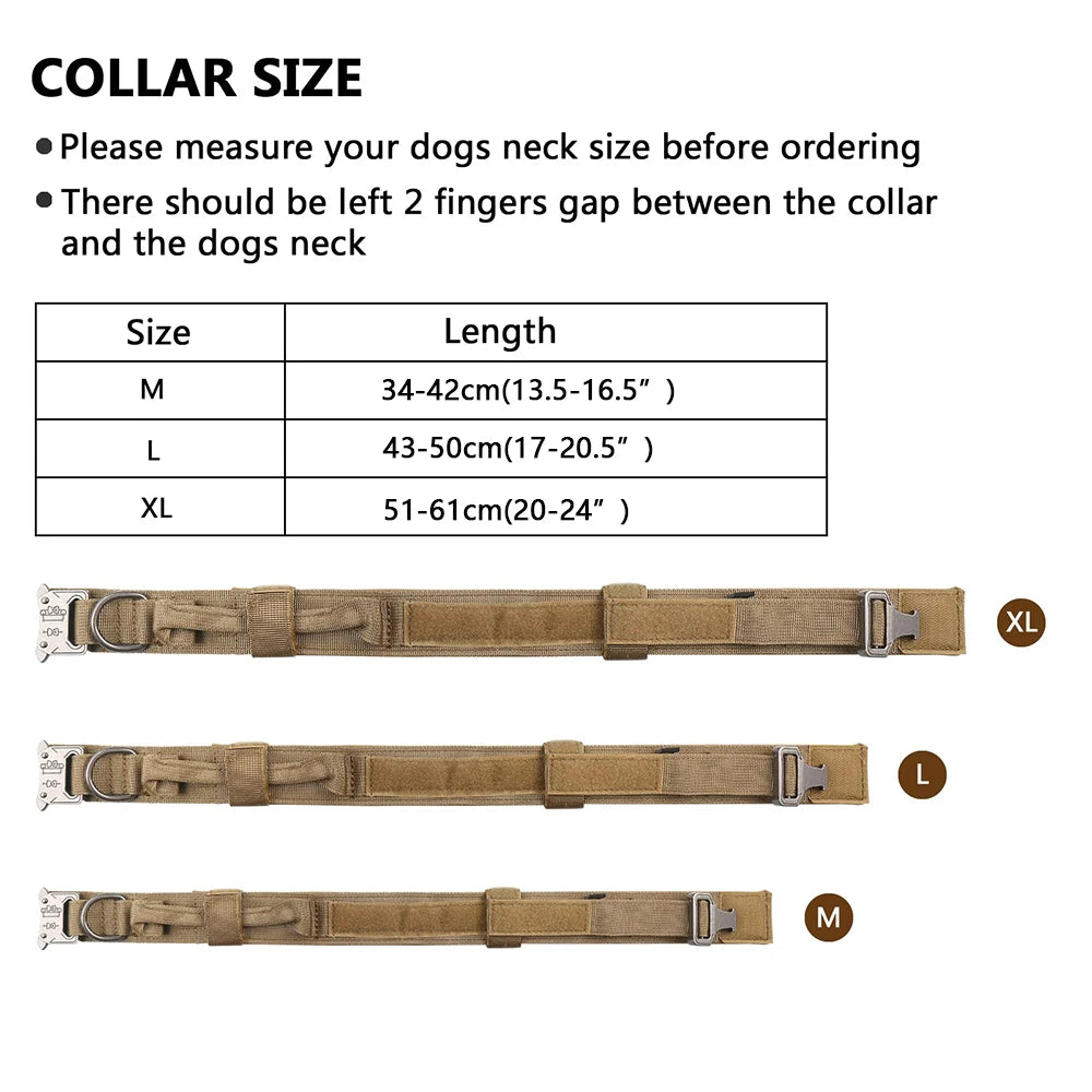 Tactical Dog Collar & Leash Set – Heavy-Duty Military Training Gear for Medium & Large Dogs