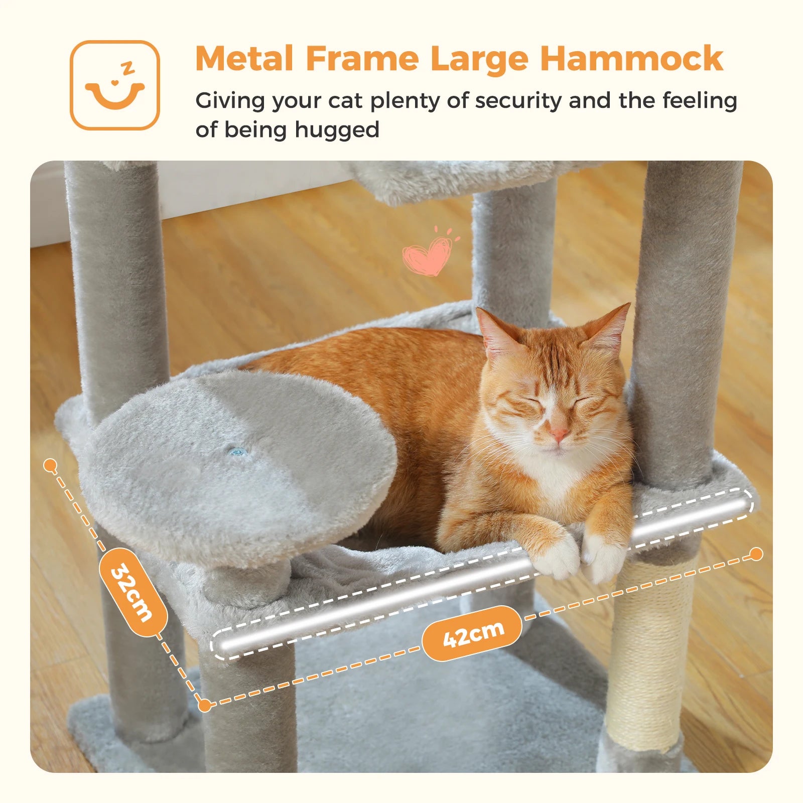 Multi-Level Cat Tree – Indoor Tower with Condo, Hammock & Scratching Posts