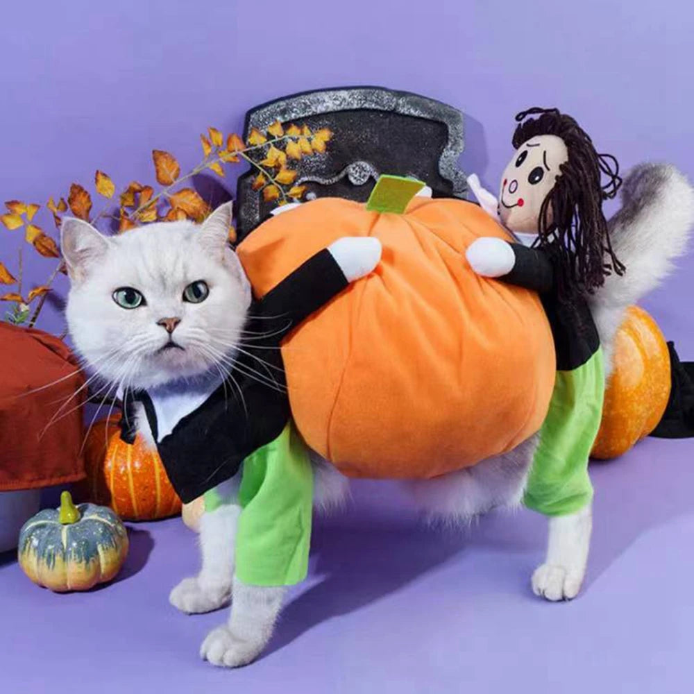 Pumpkin Cosplay Costume – Funny Halloween & Christmas Outfit for Dogs & Cats