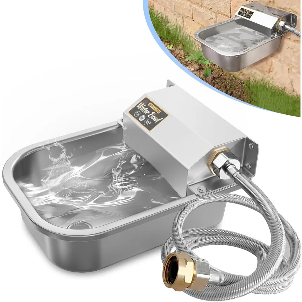 Automatic Water Dispenser for Dogs – 3L / 101 oz 304 Stainless Steel Pet Feeder | Auto-Fill Waterer for Pets & Livestock