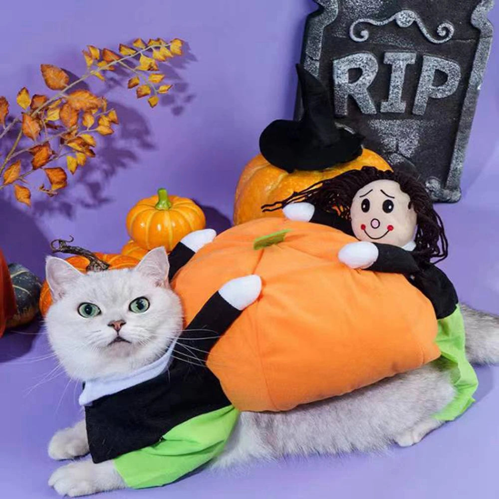 Pumpkin Cosplay Costume – Funny Halloween & Christmas Outfit for Dogs & Cats